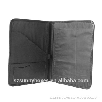 Black PU Leather Note Pad Holder Portfolio Bag